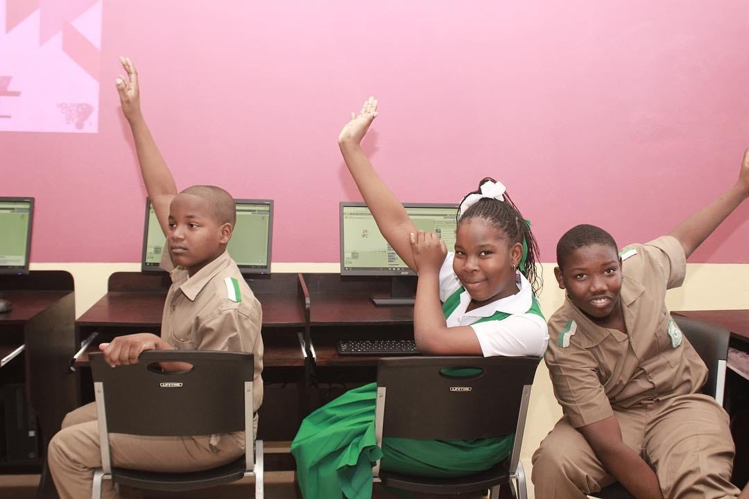 students around computers